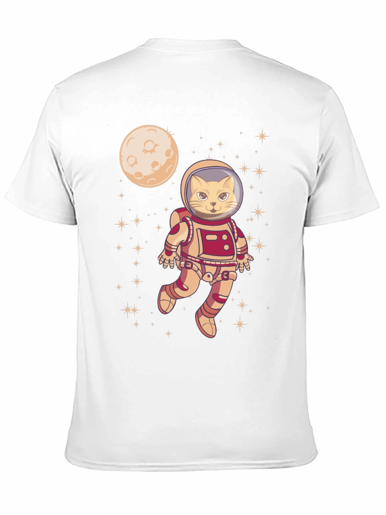 Camiseta Negra con Gato Astronauta Espacial