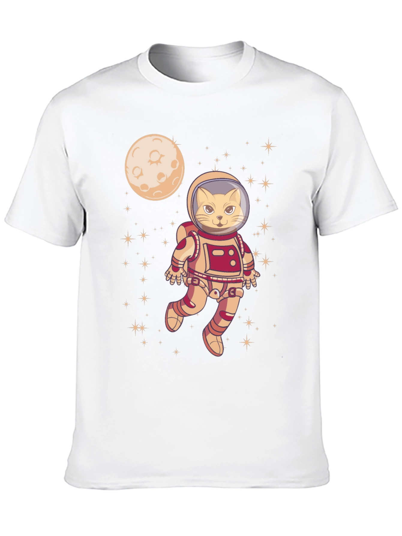 Camiseta Negra con Gato Astronauta Espacial