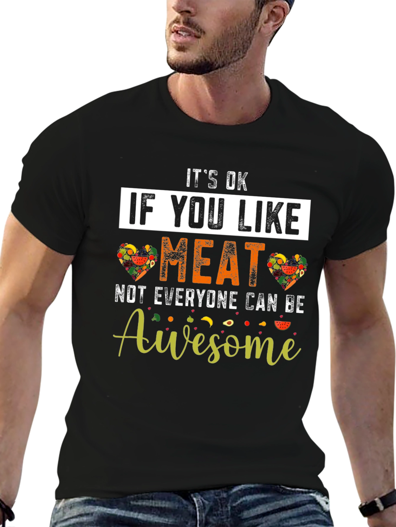 Camiseta Negra Its OK If You Like Meat