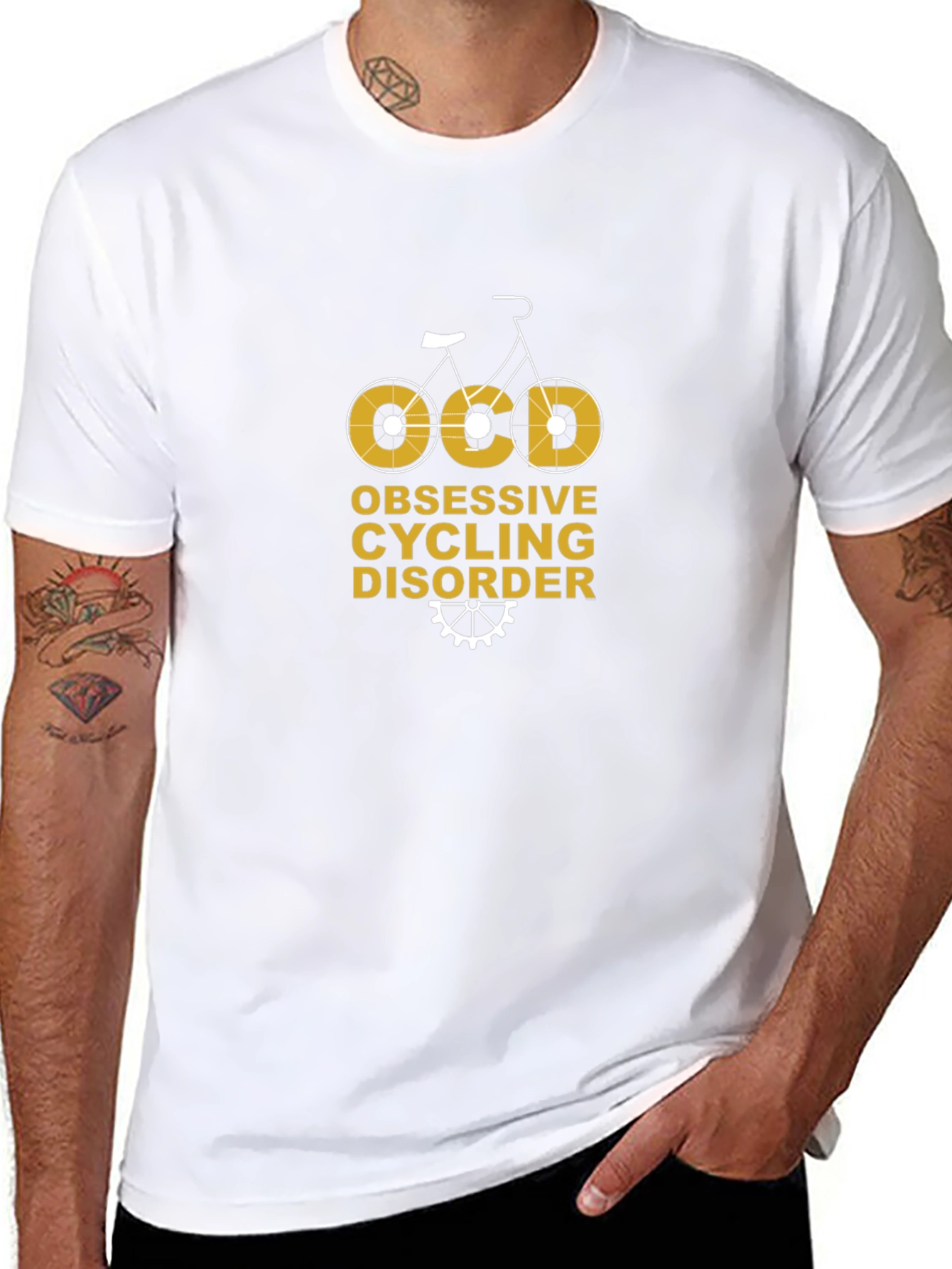 Camiseta Negra Ciclismo OCD: Obsesivo y Divertido