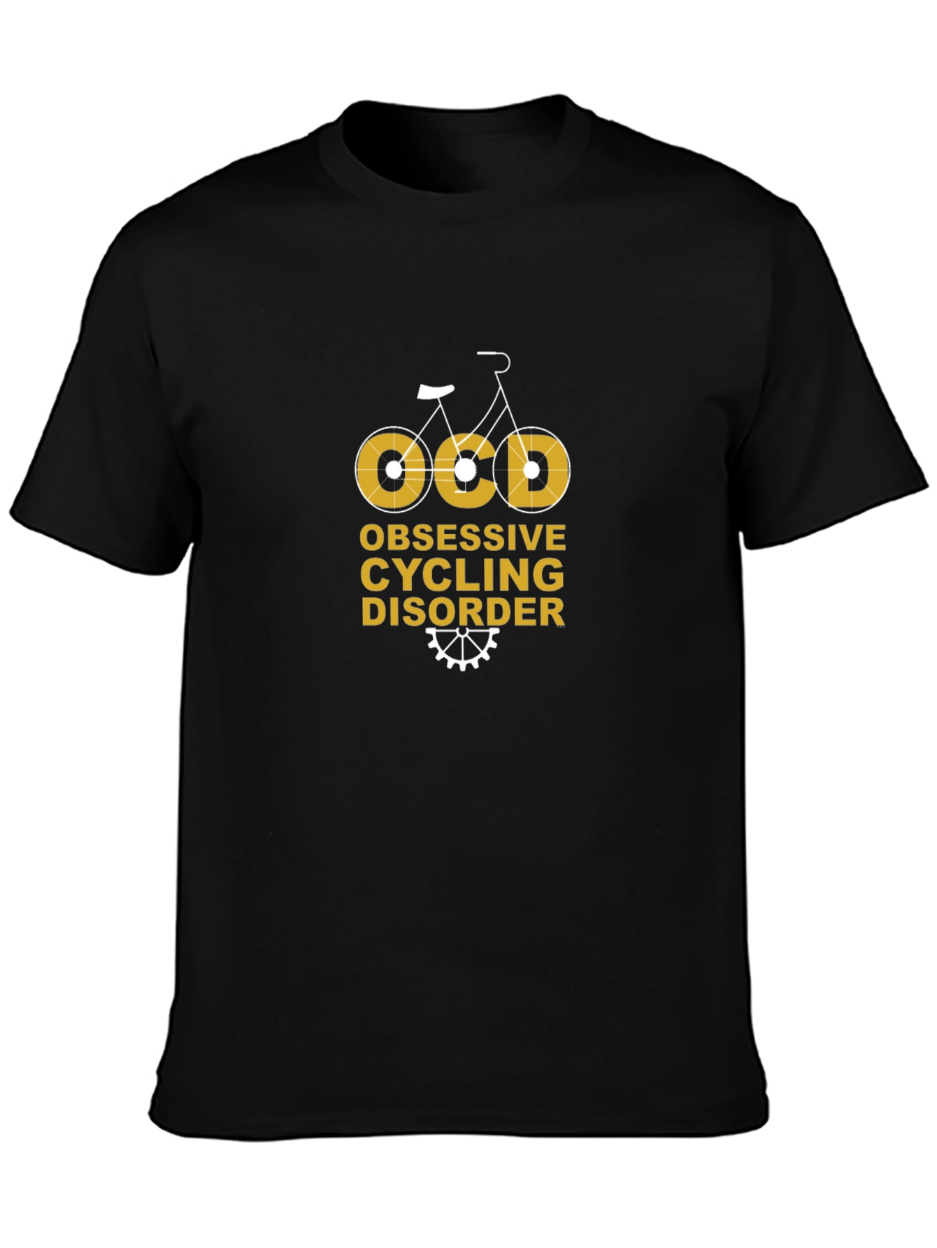 Camiseta Negra Ciclismo OCD: Obsesivo y Divertido