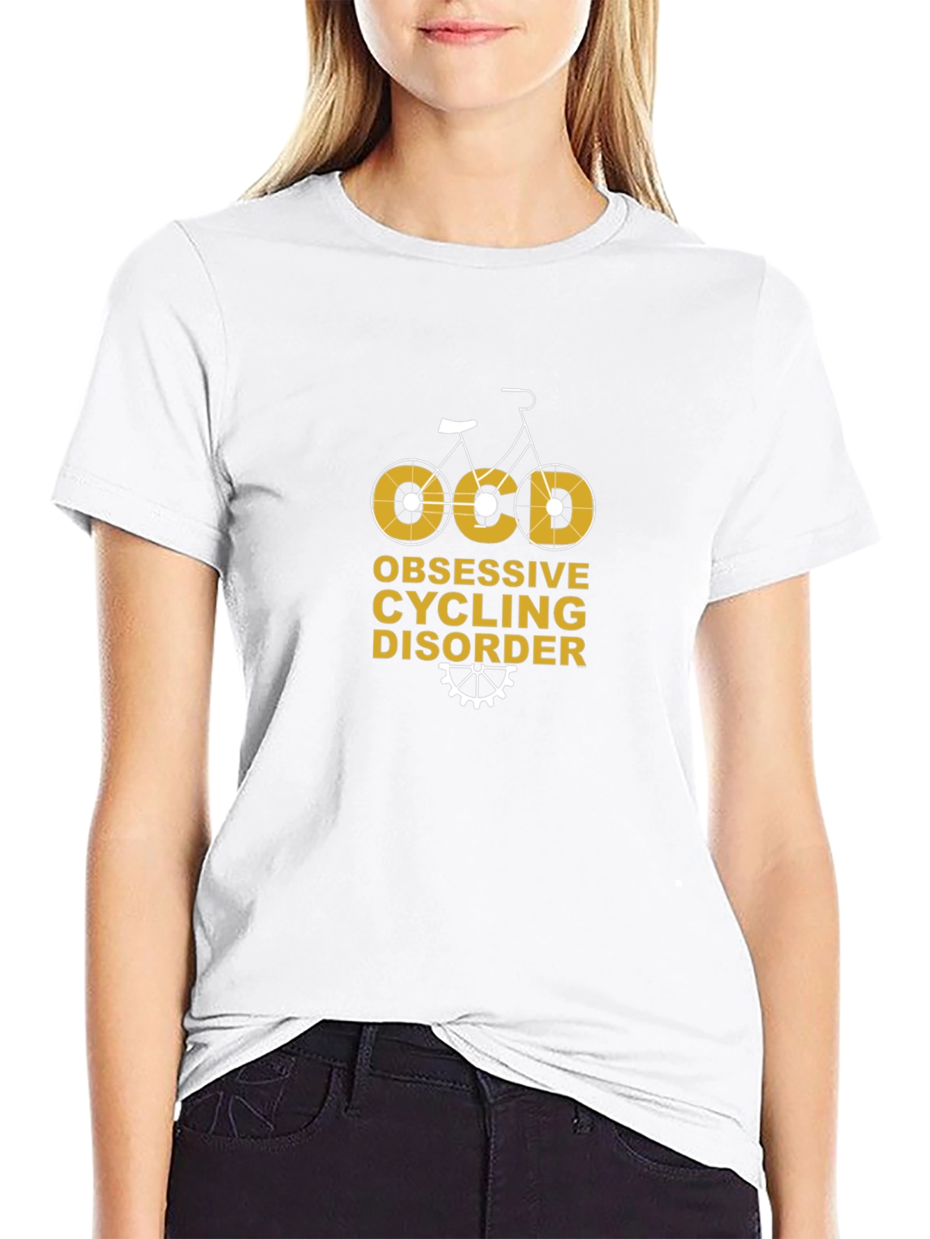Camiseta Negra Ciclismo OCD: Obsesivo y Divertido