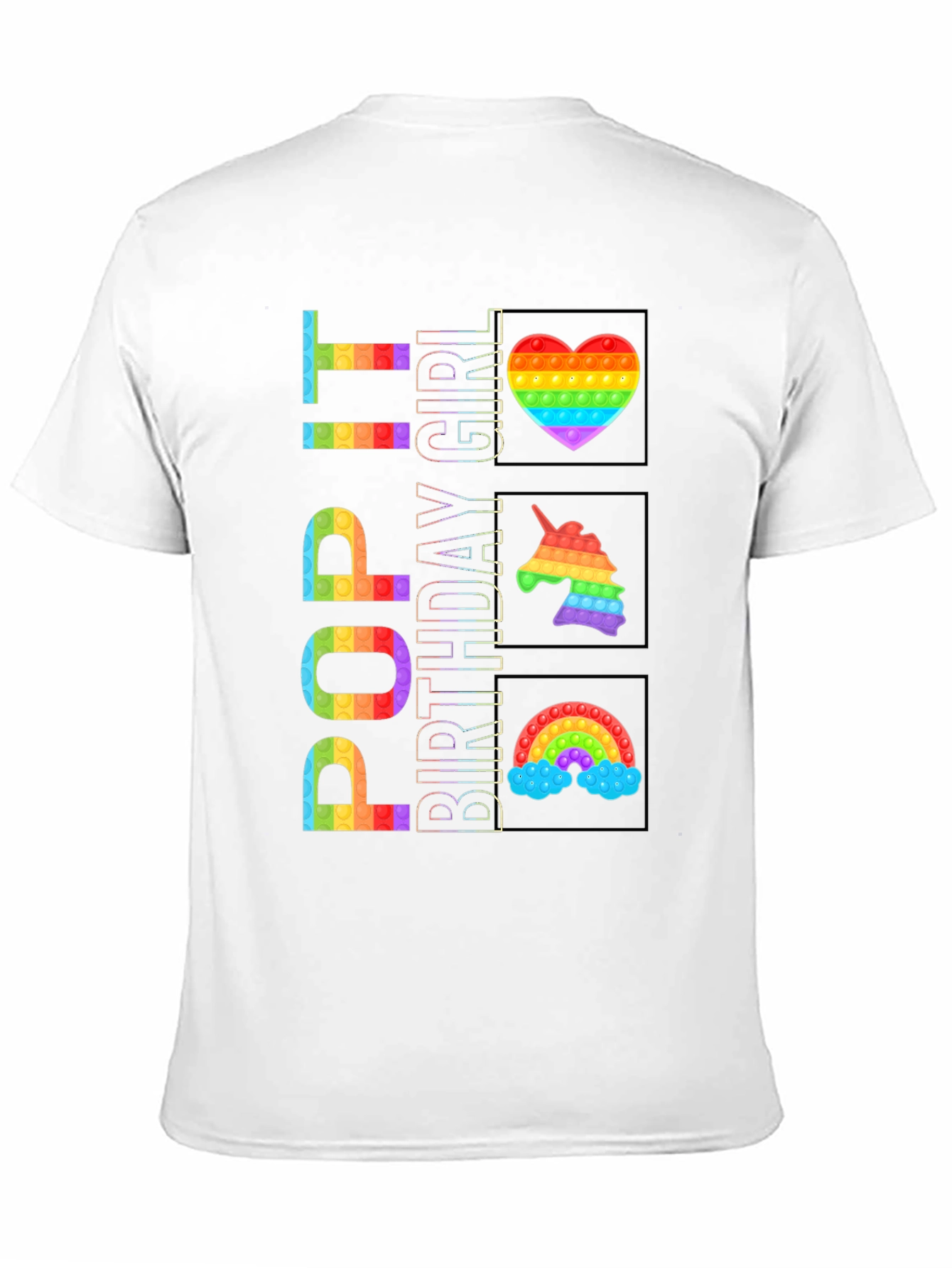 Camiseta Cumpleaños Niña Pop It Arcoíris
