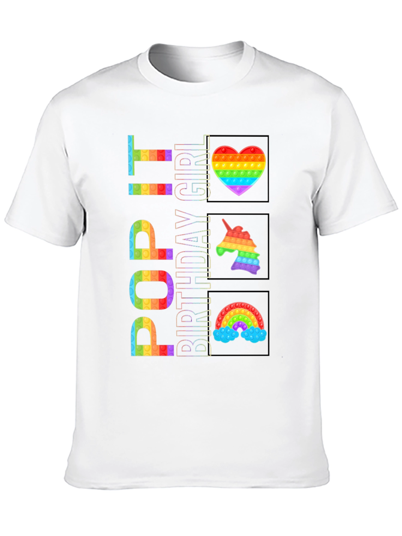 Camiseta Cumpleaños Niña Pop It Arcoíris
