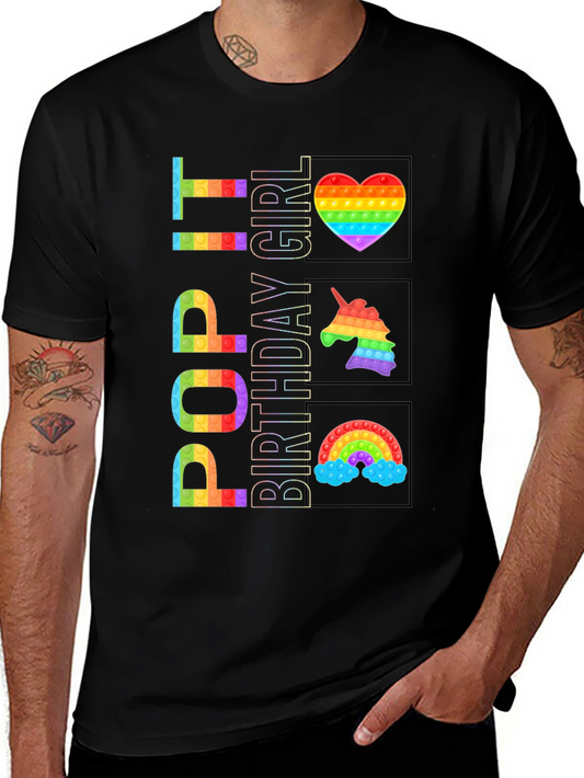 Camiseta Cumpleaños Niña Pop It Arcoíris