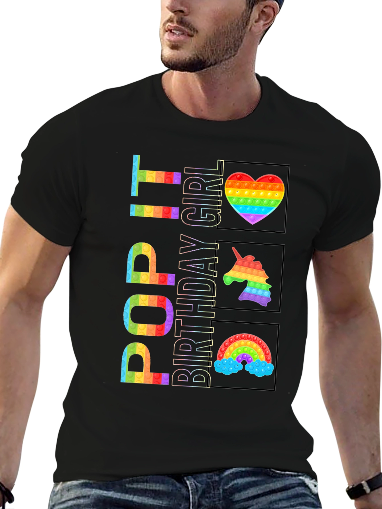 Camiseta Cumpleaños Niña Pop It Arcoíris