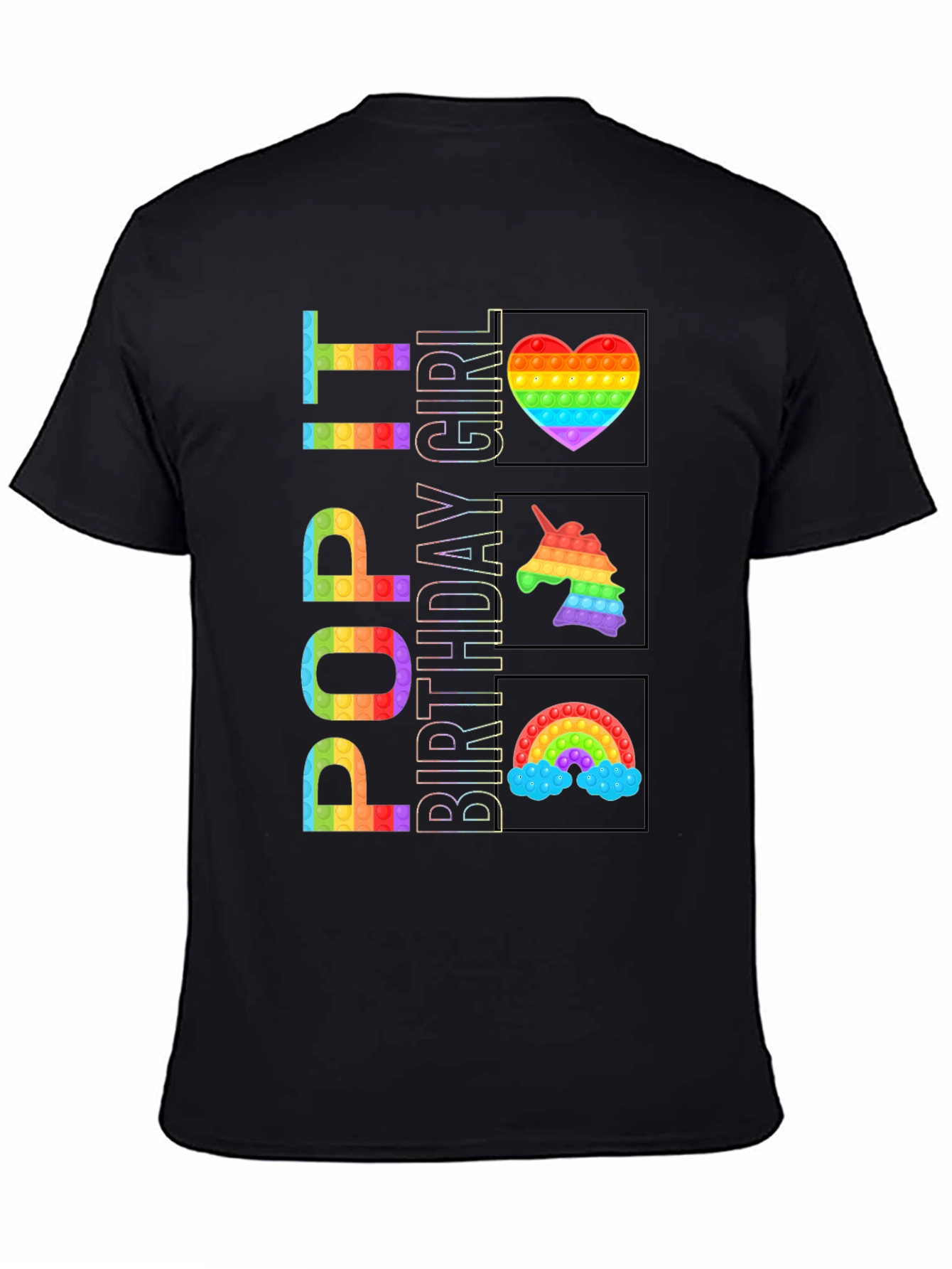 Camiseta Cumpleaños Niña Pop It Arcoíris