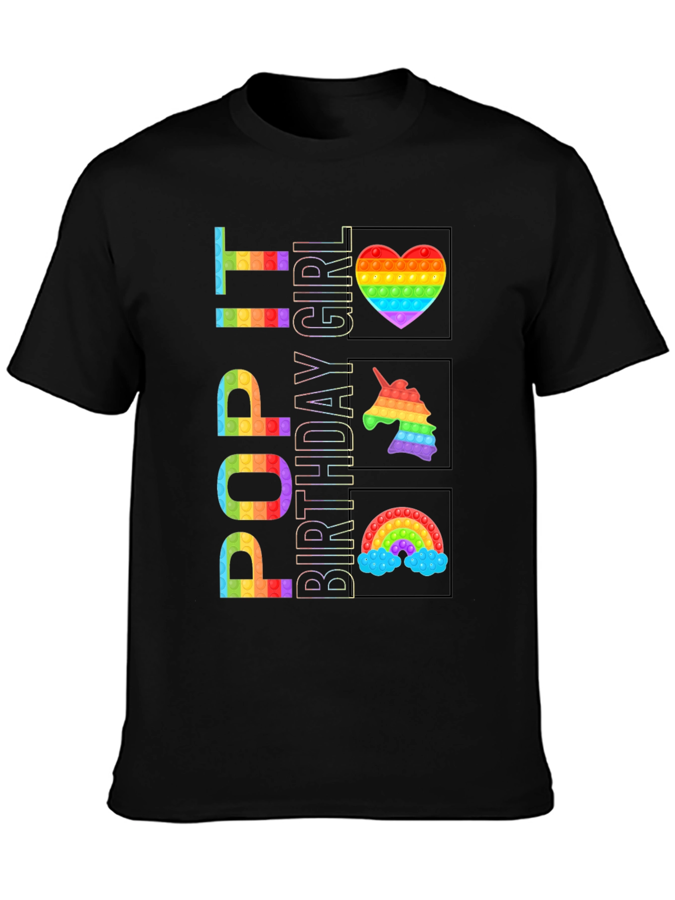 Camiseta Cumpleaños Niña Pop It Arcoíris