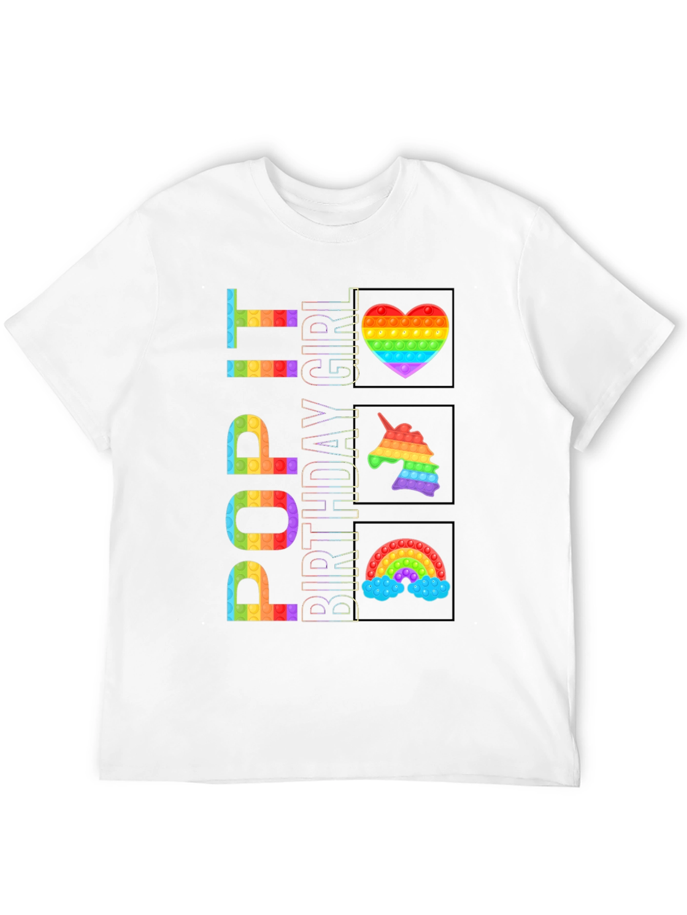 Camiseta Cumpleaños Niña Pop It Arcoíris