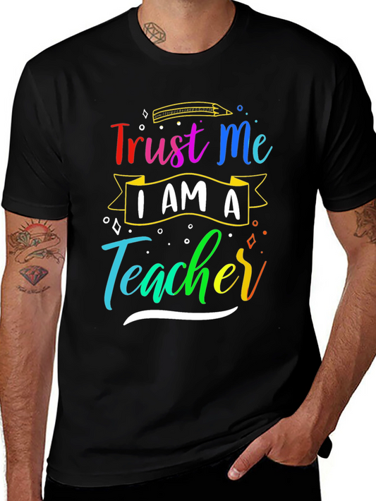Camiseta Negra Trust Me Im a Teacher Multicolor