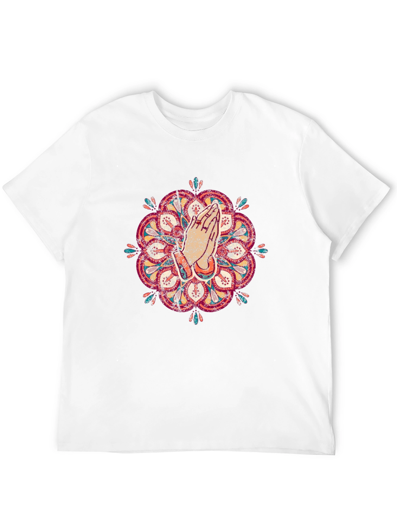 Camiseta Negra Mandala Oración Hombre Casual
