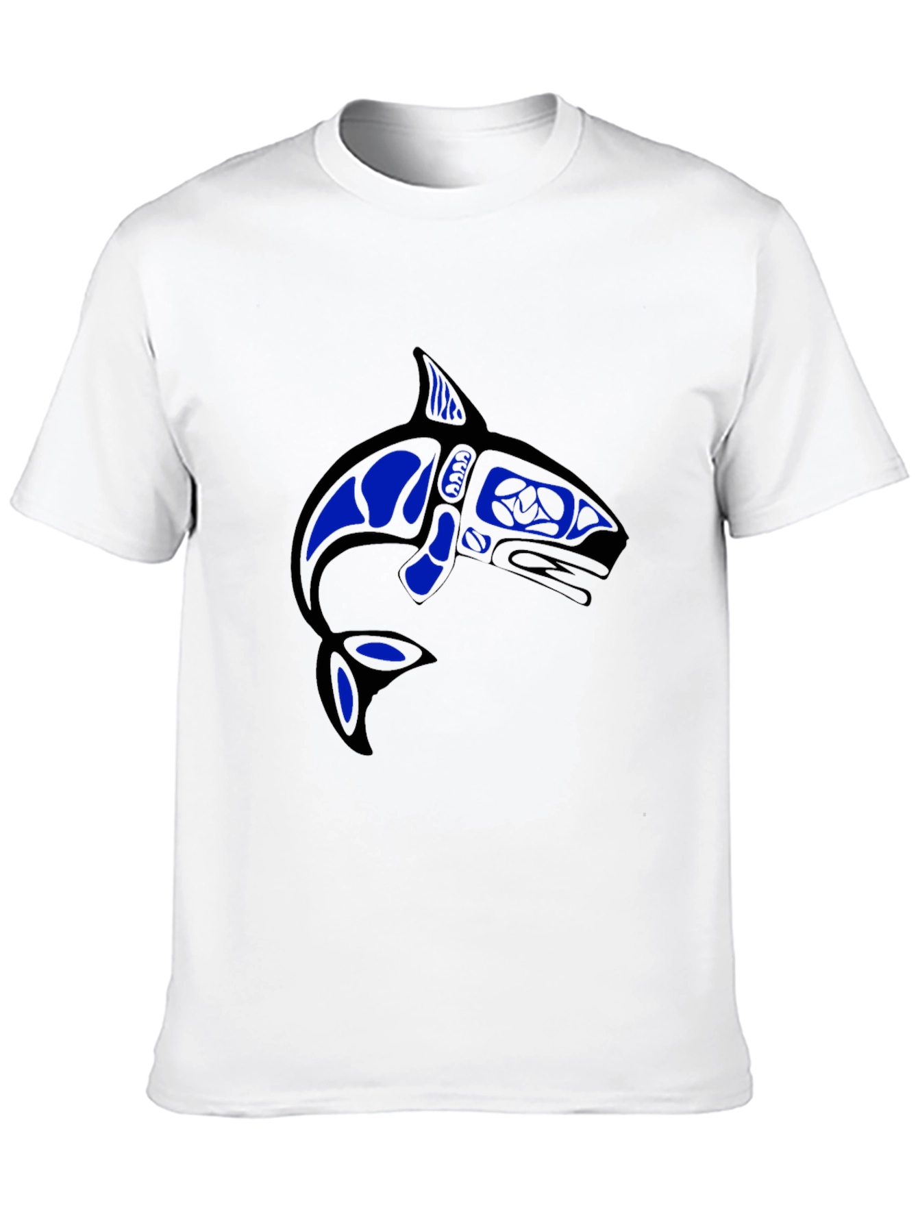 Camiseta Negra con Diseño de Orca Azul