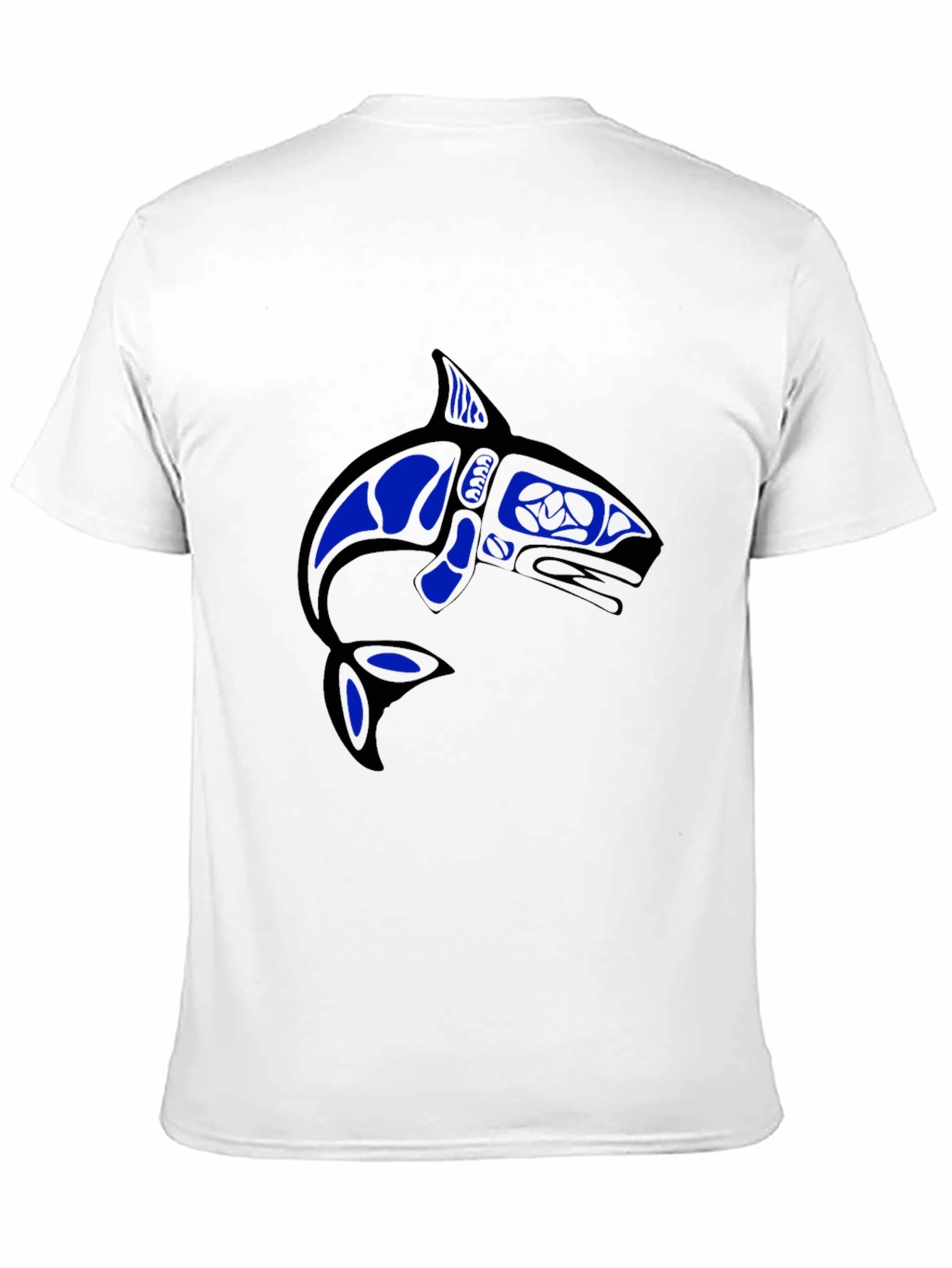 Camiseta Negra con Diseño de Orca Azul