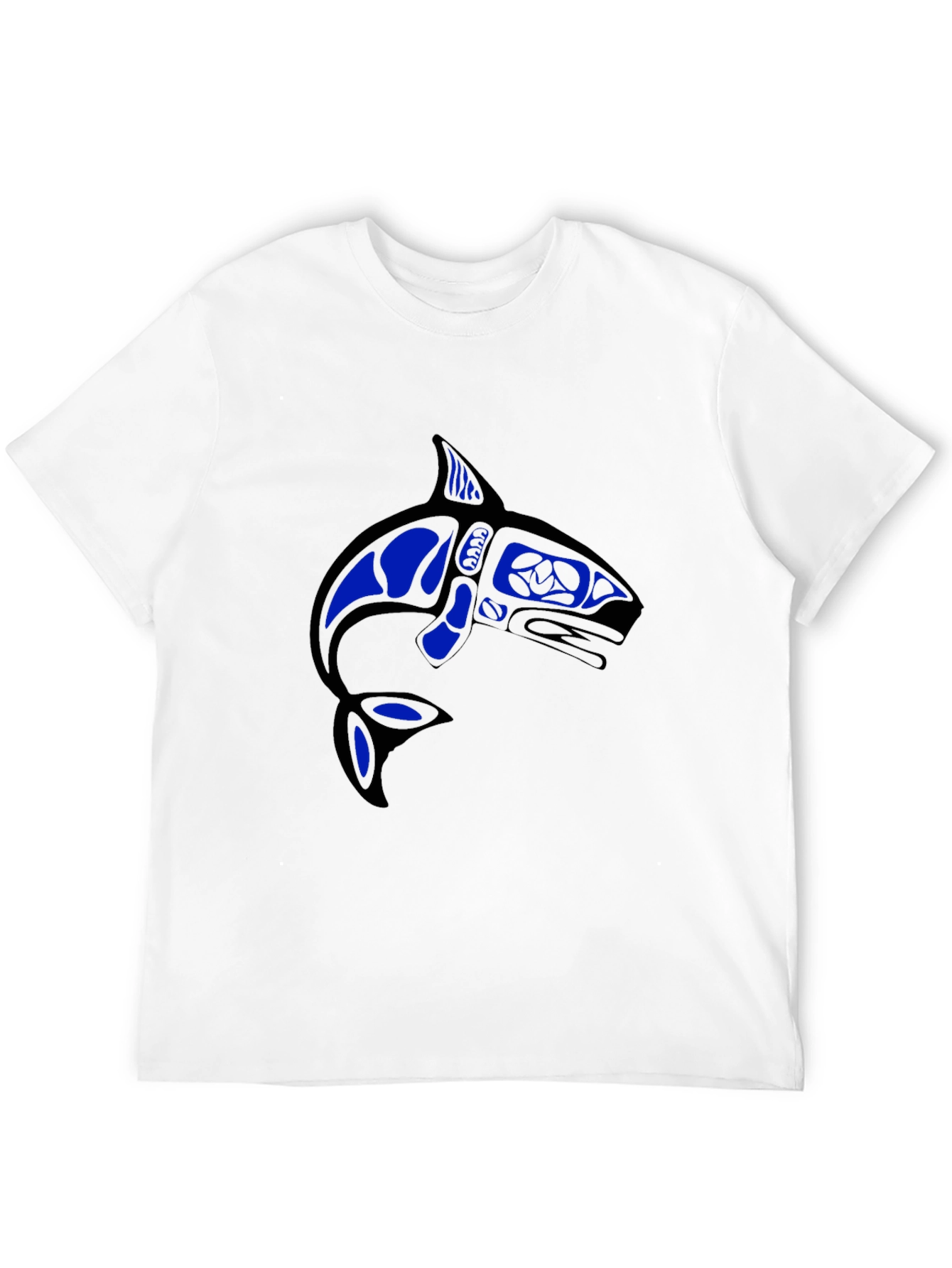 Camiseta Negra con Diseño de Orca Azul