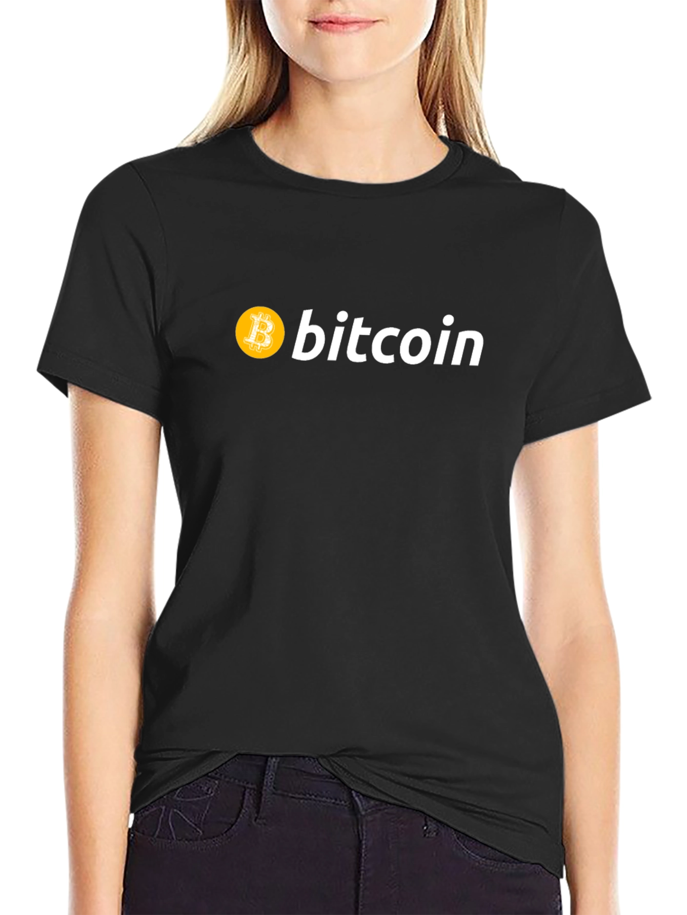Camiseta Bitcoin Negra - Diseño Moderno