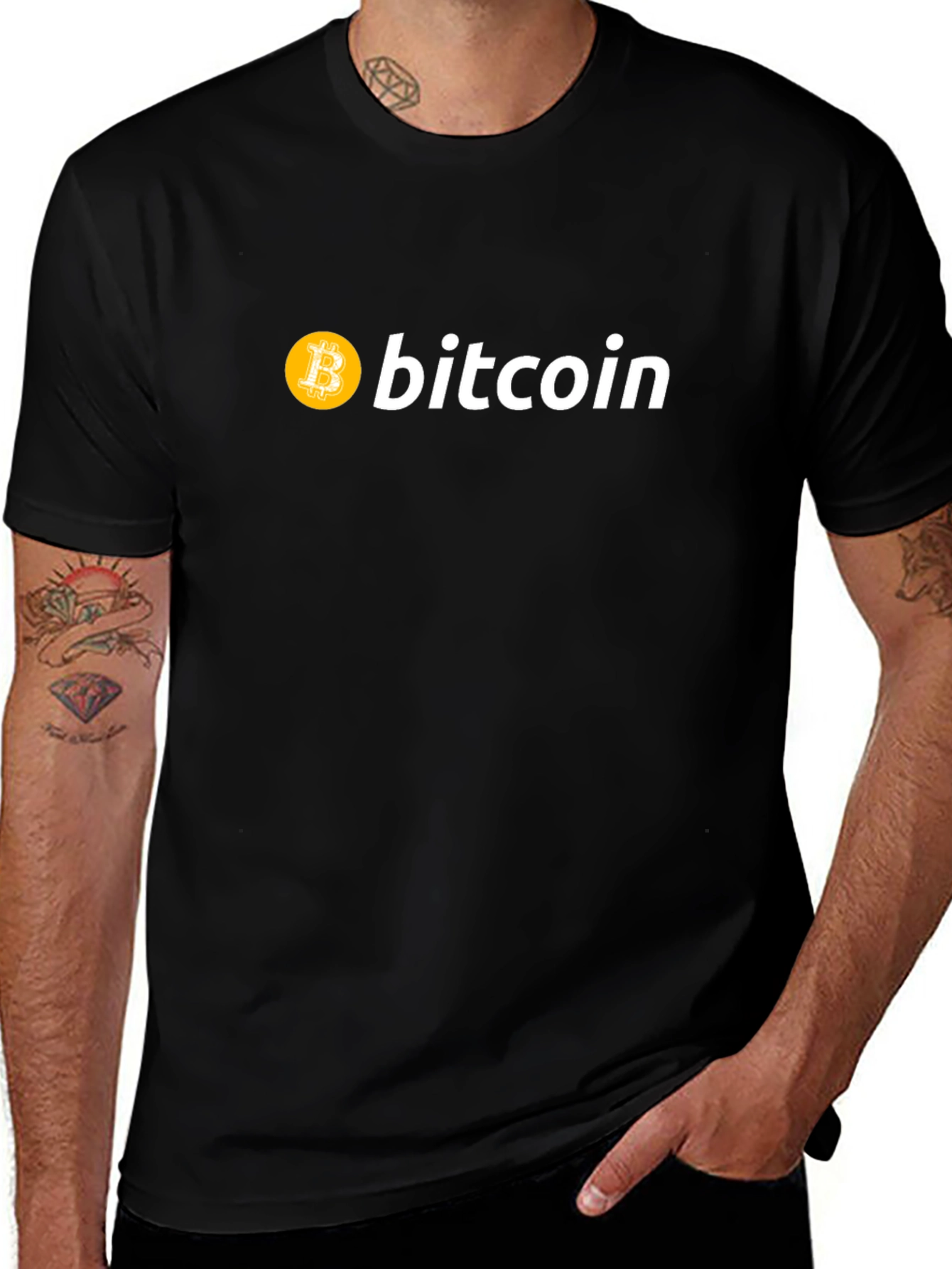 Camiseta Bitcoin Negra - Diseño Moderno
