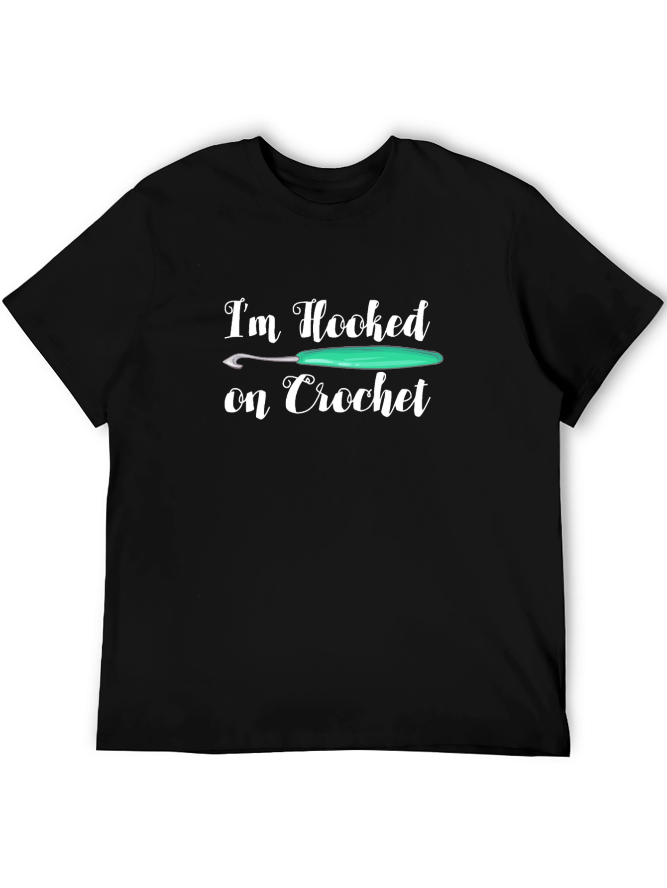 Camiseta Negra de Crochet con Diseño Divertido