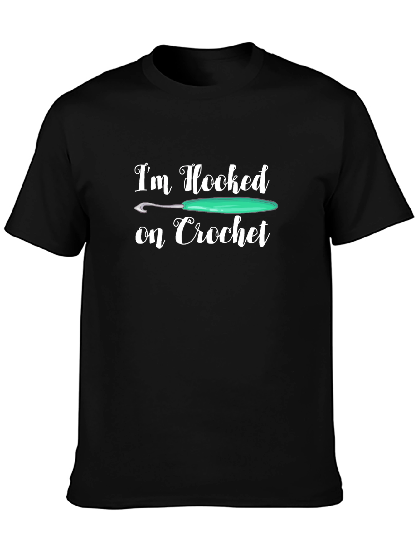 Camiseta Negra de Crochet con Diseño Divertido