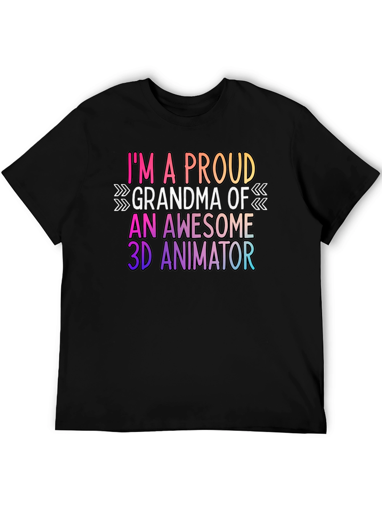 Camiseta Negra Abuela Orgullosa de Animador 3D