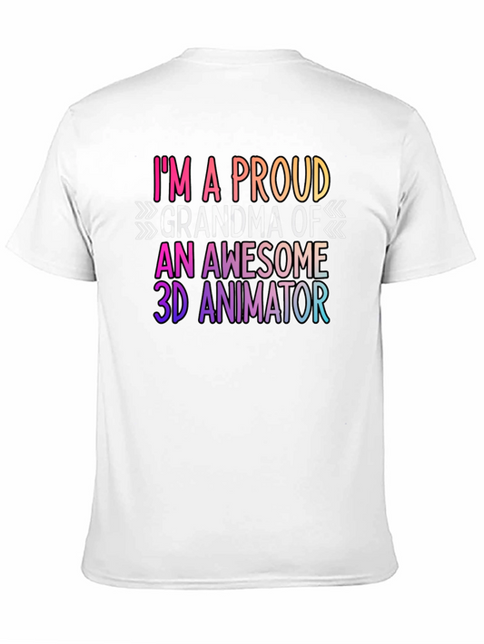 Camiseta Negra Abuela Orgullosa de Animador 3D