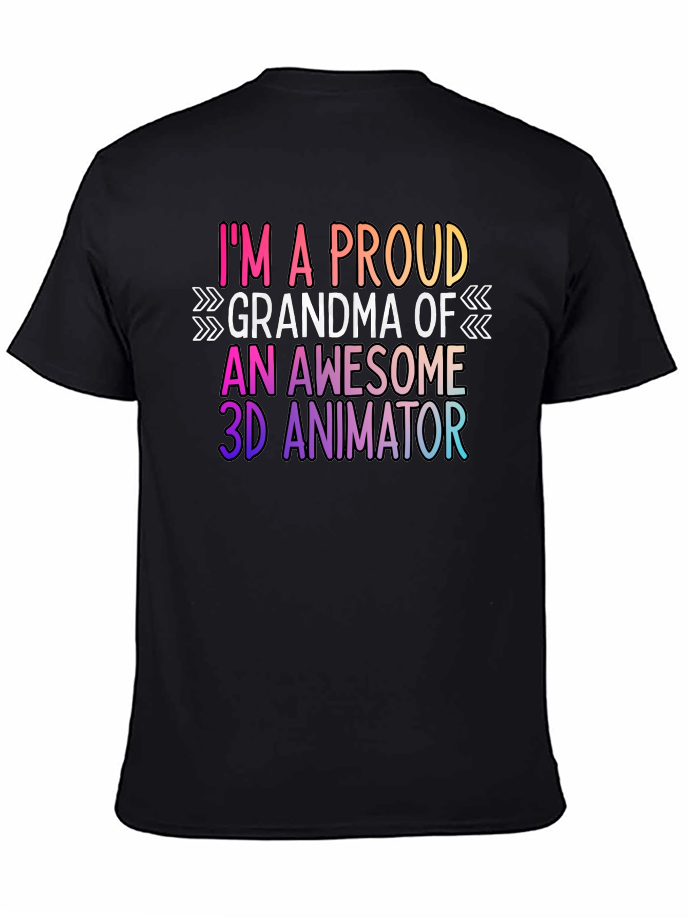 Camiseta Negra Abuela Orgullosa de Animador 3D