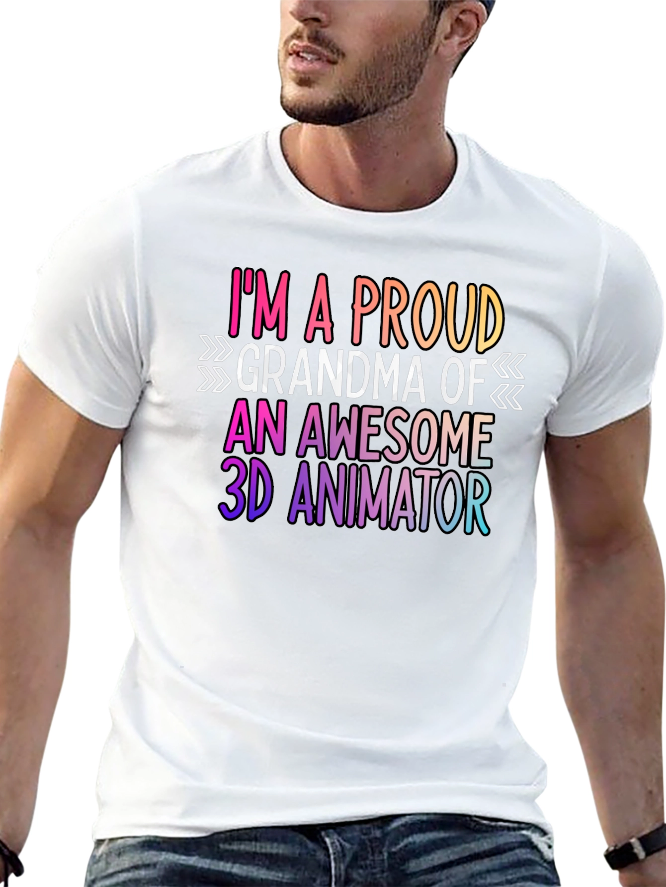 Camiseta Negra Abuela Orgullosa de Animador 3D