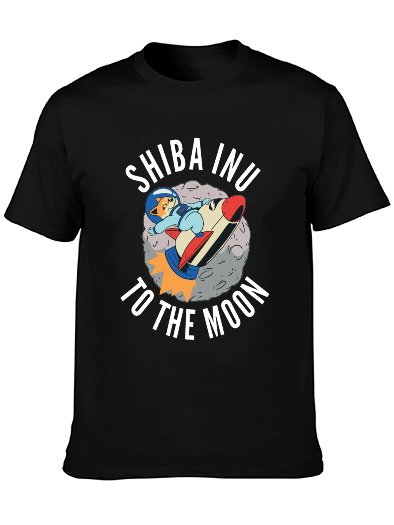 Camiseta Negra Shiba Inu To The Moon