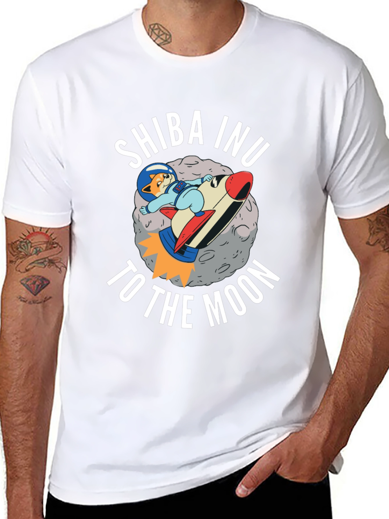Camiseta Negra Shiba Inu To The Moon