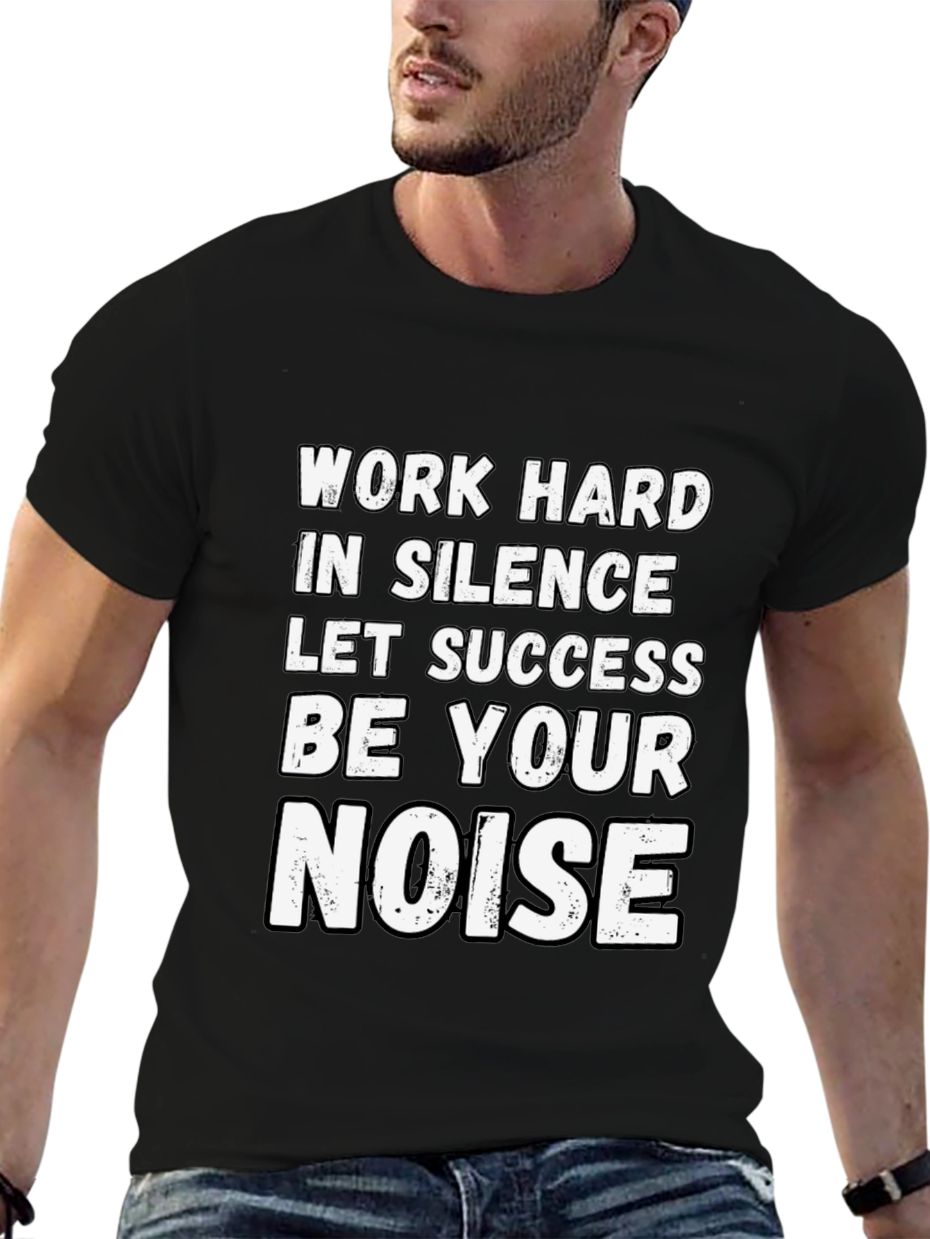 Camiseta Negra Motivacional: Éxito Silencioso