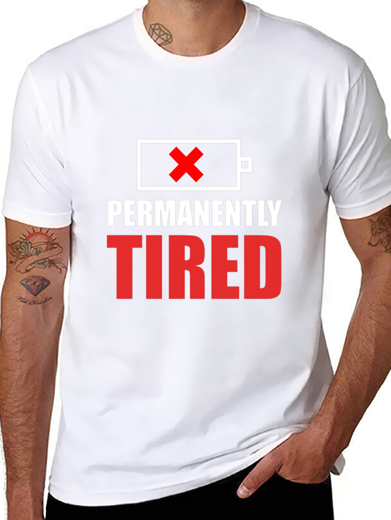 Camiseta Negra - Permanentemente Cansado