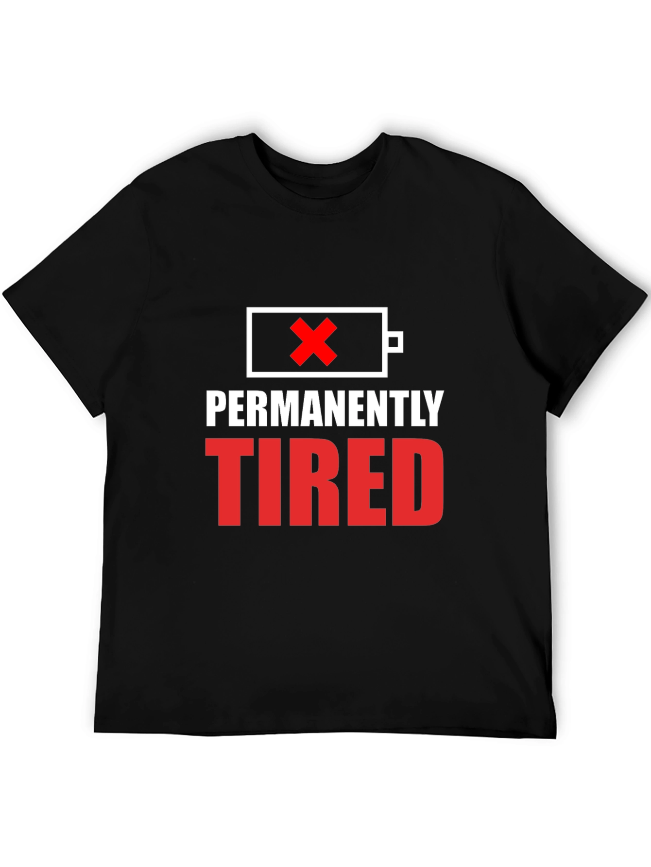 Camiseta Negra - Permanentemente Cansado