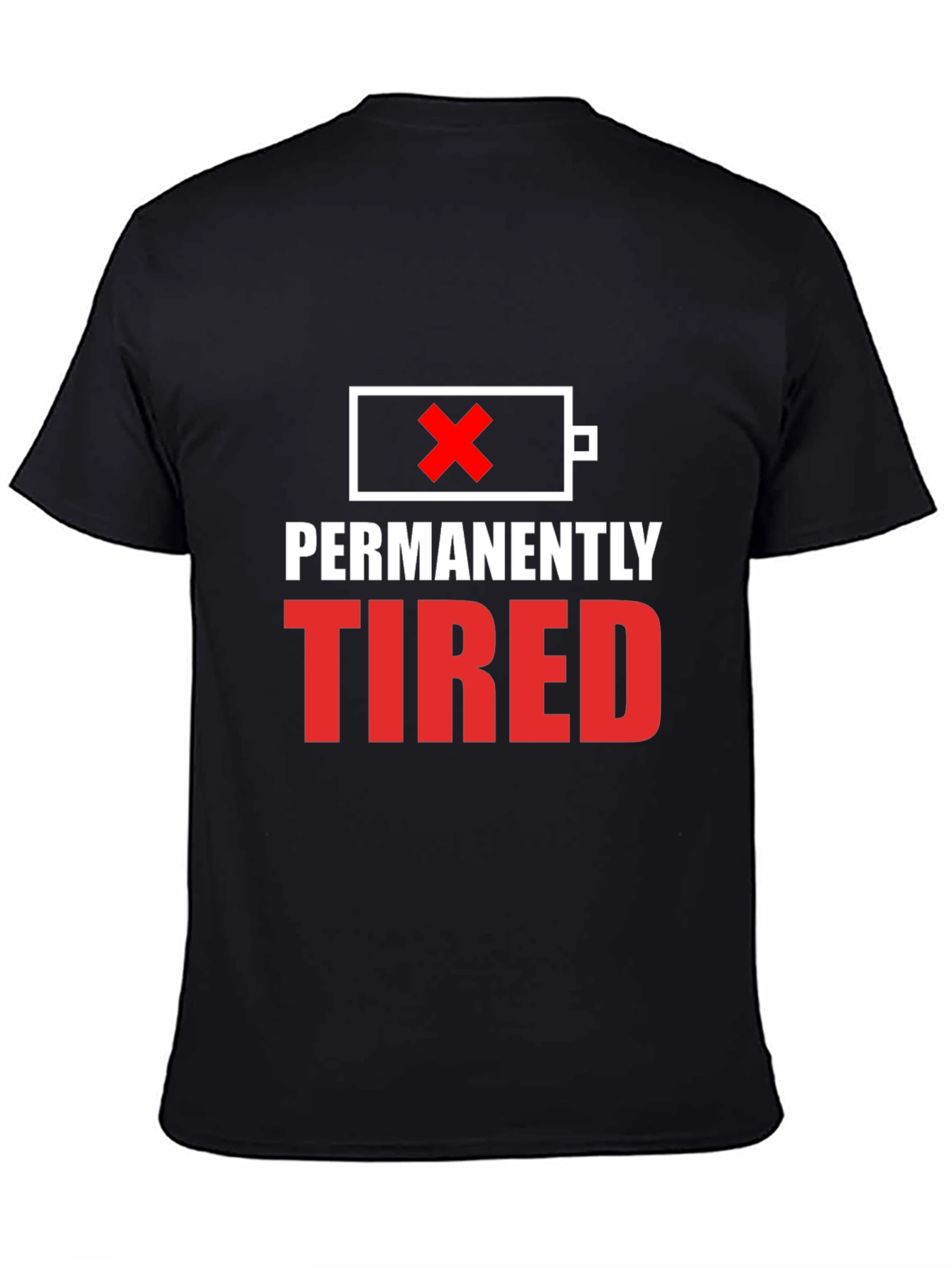 Camiseta Negra - Permanentemente Cansado