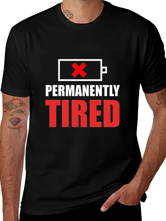 Camiseta Negra - Permanentemente Cansado