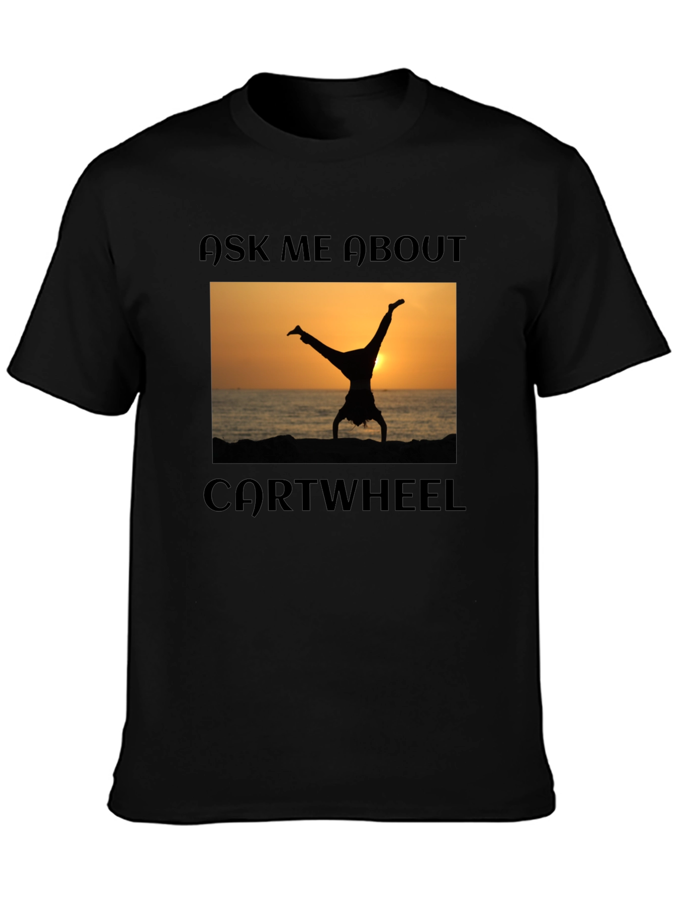 Camiseta Negra Pregúntame por la Rueda de Carro