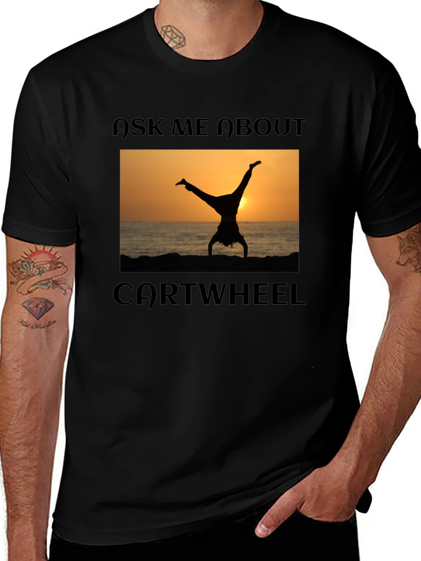 Camiseta Negra Pregúntame por la Rueda de Carro