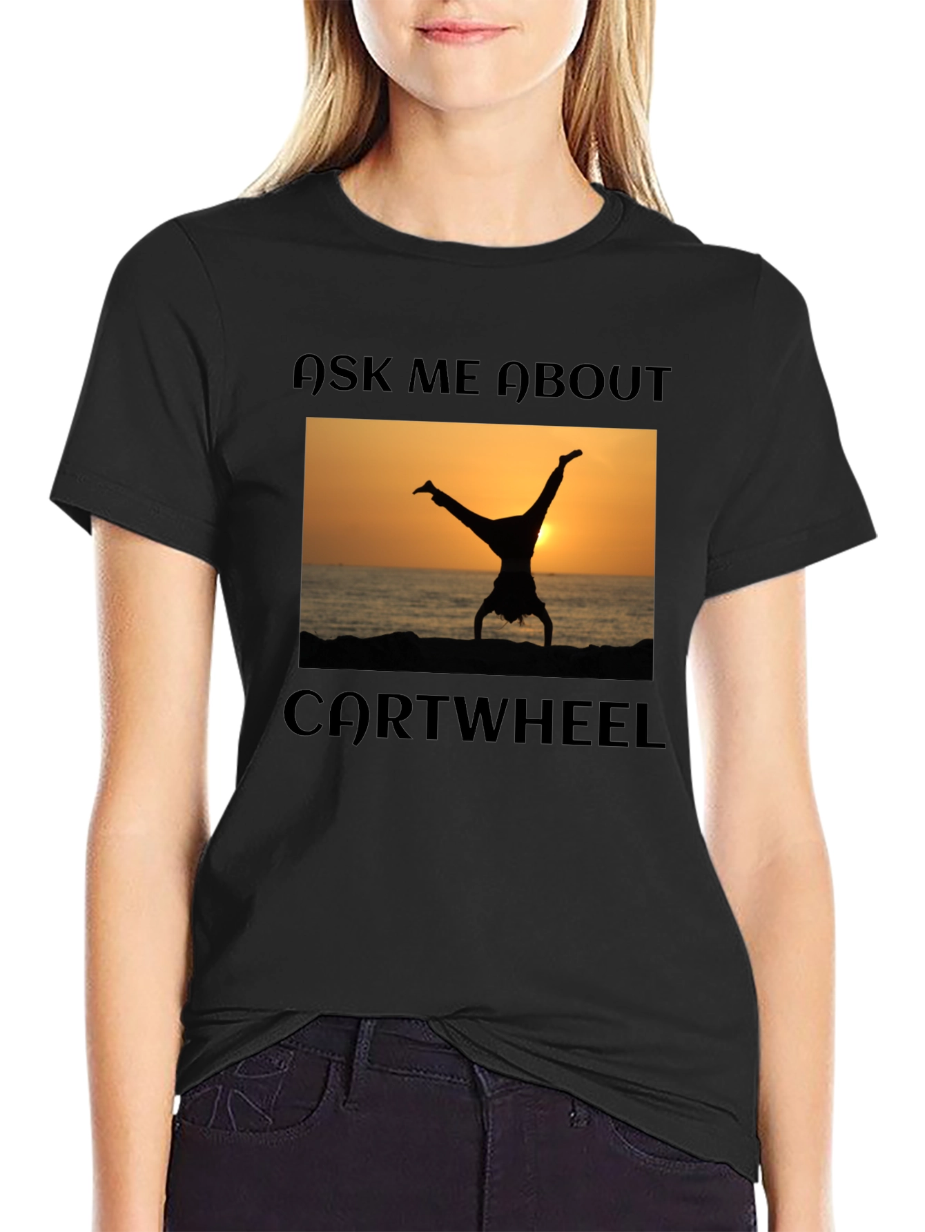 Camiseta Negra Pregúntame por la Rueda de Carro