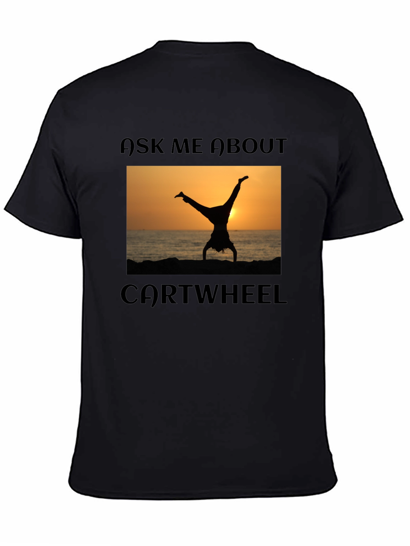 Camiseta Negra Pregúntame por la Rueda de Carro