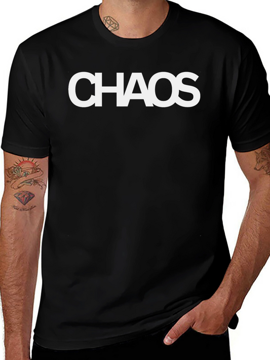 Camiseta Negra Chaos para Hombre - Estilo Casual