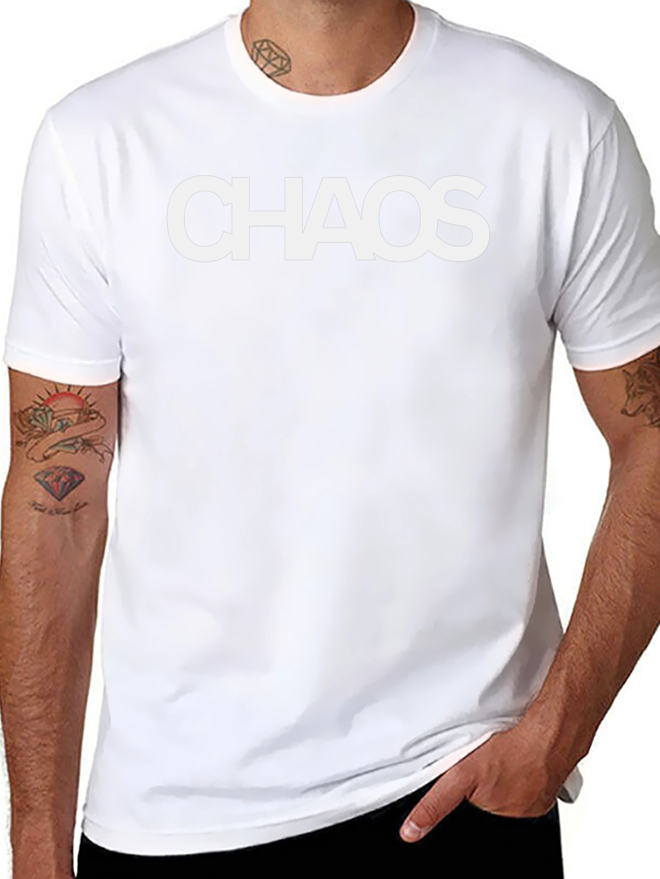 Camiseta Negra Chaos para Hombre - Estilo Casual