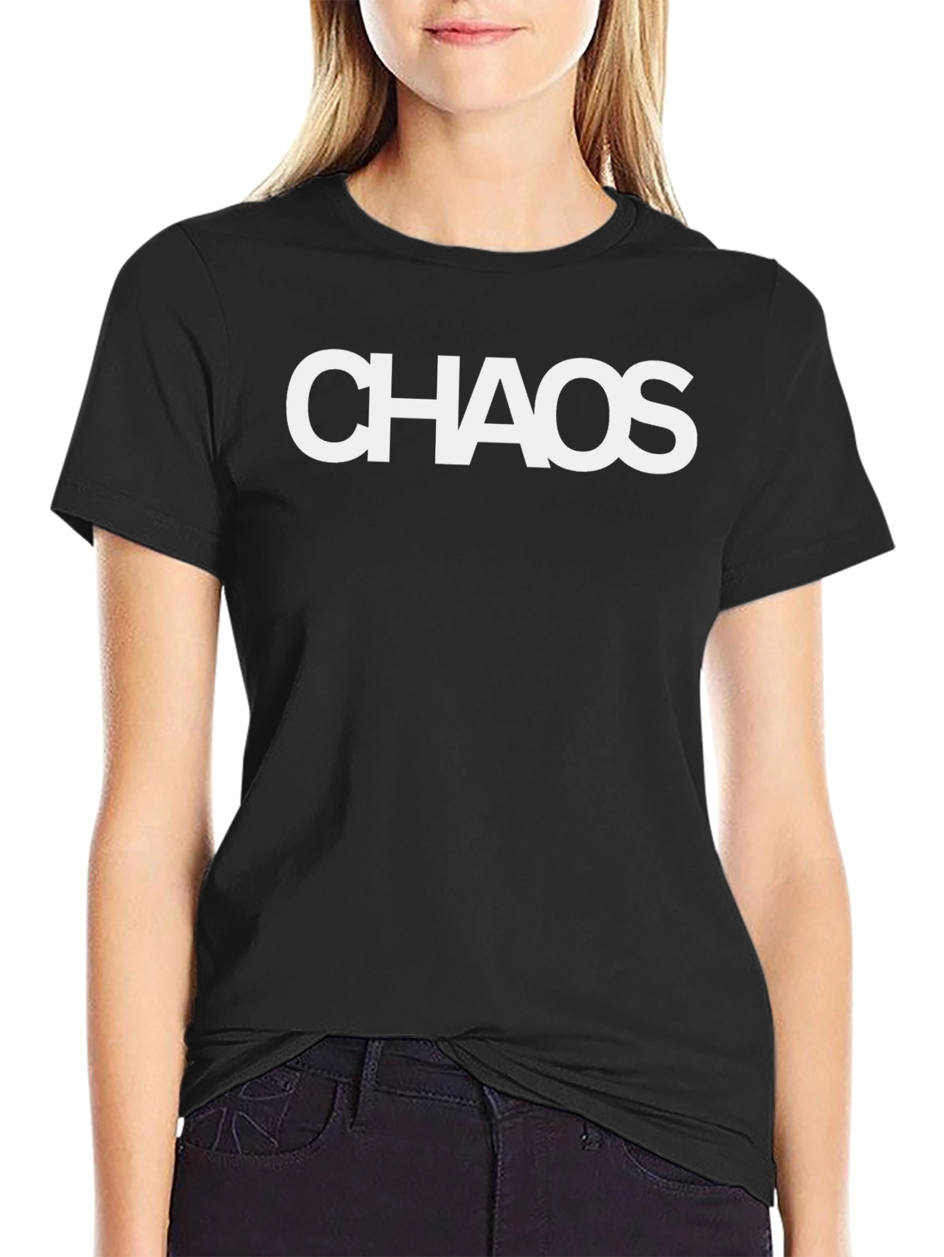 Camiseta Negra Chaos para Hombre - Estilo Casual