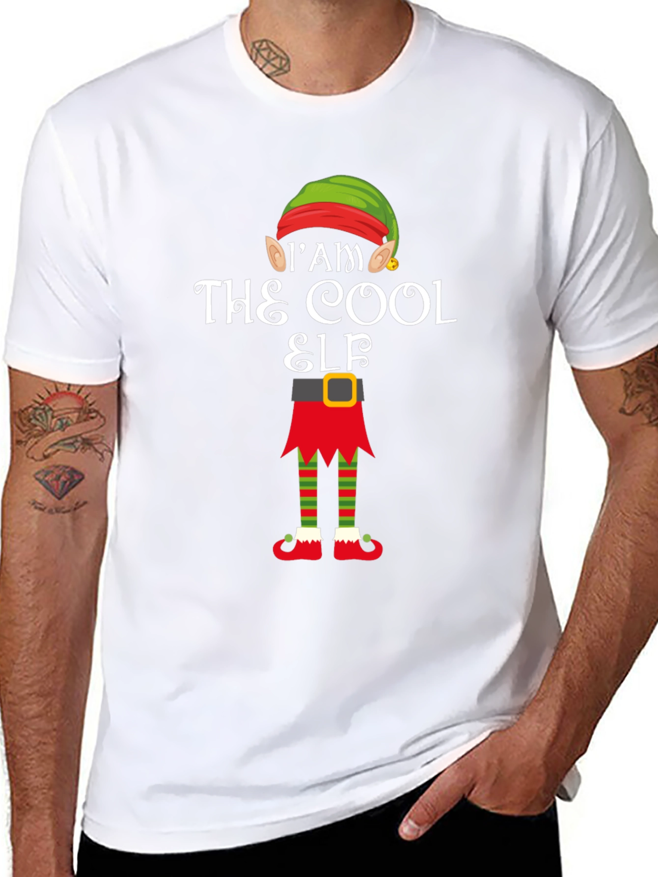 Camiseta Navideña The Cool Elf para Hombre