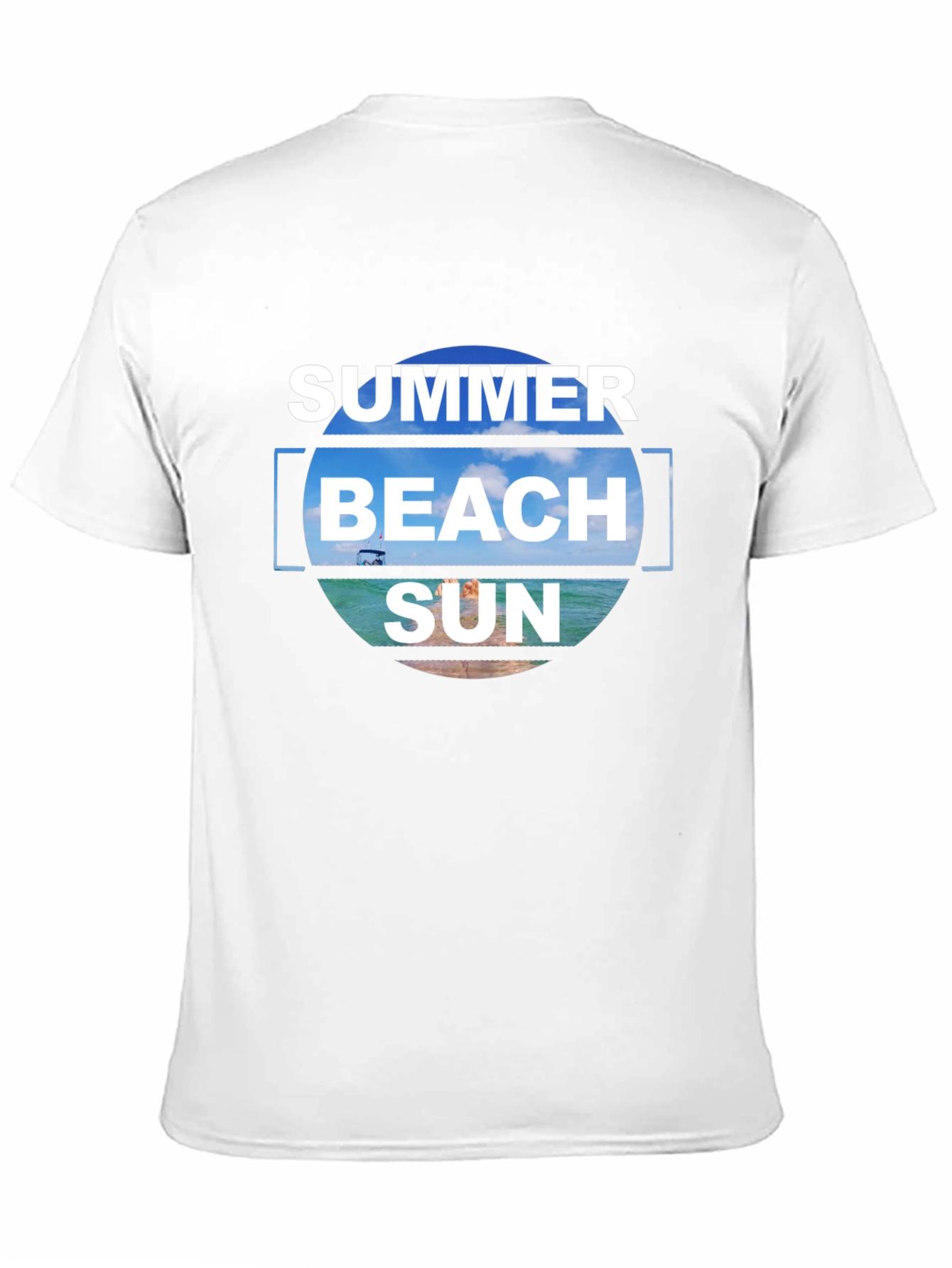 Camiseta Negra Estampada Summer Beach Sun