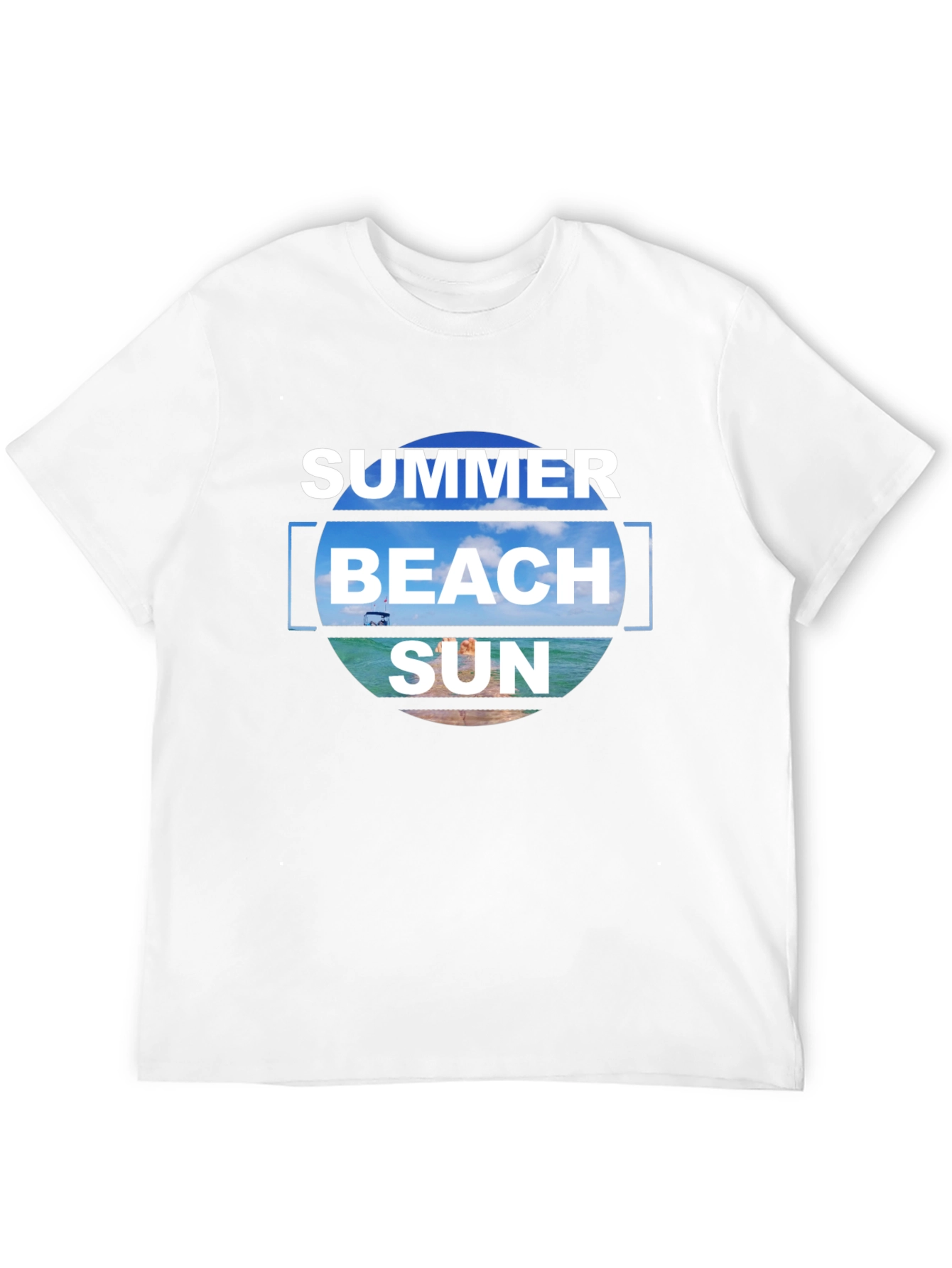 Camiseta Negra Estampada Summer Beach Sun