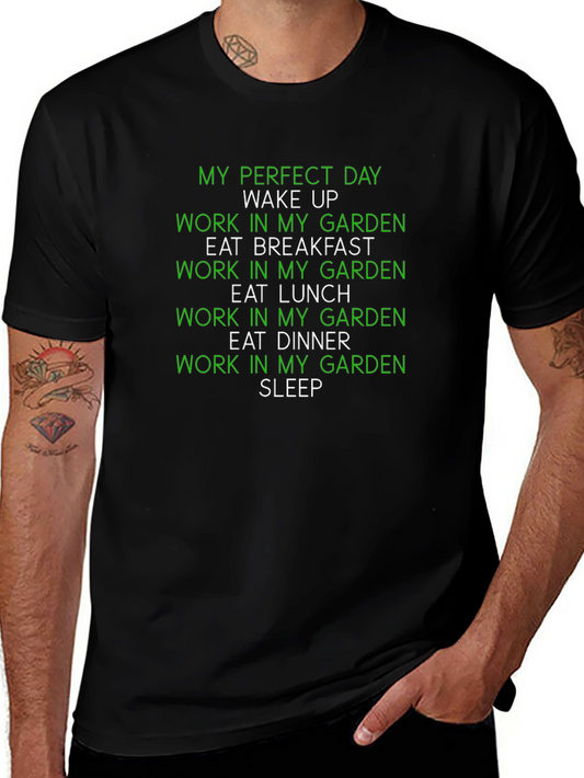 Camiseta Negra Día Perfecto en el Jardín