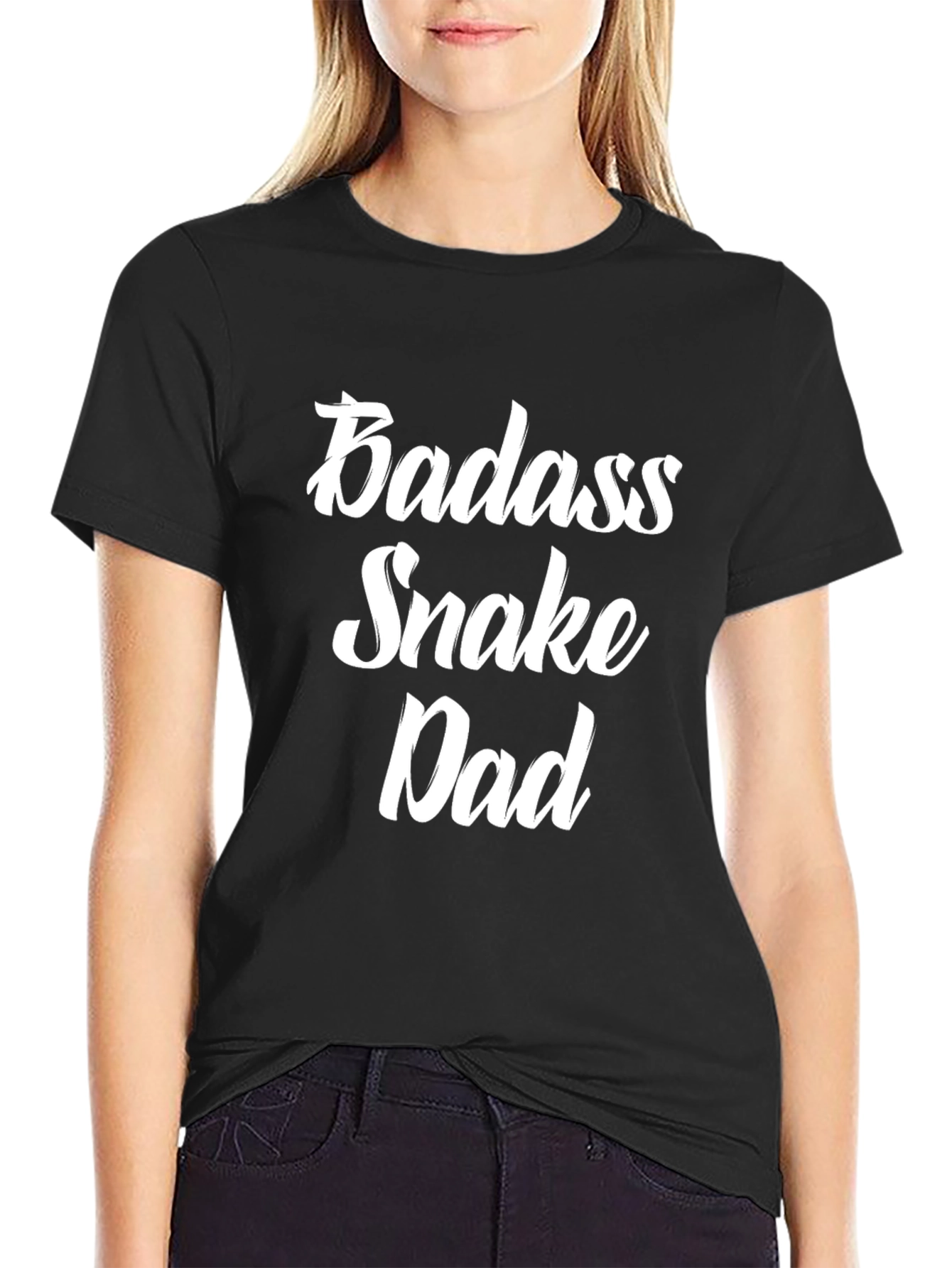 Camiseta Negra Badass Snake Dad