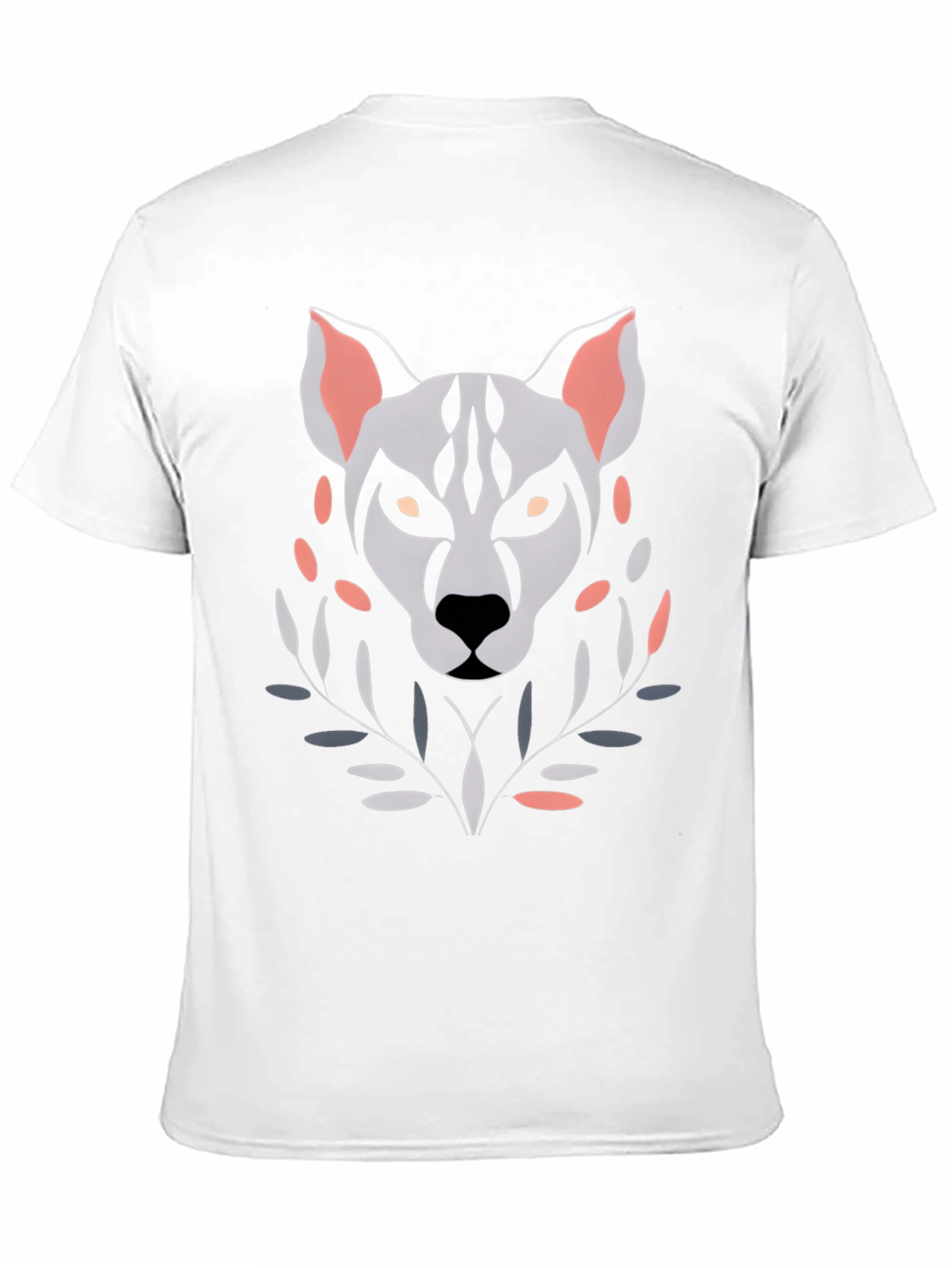 Camiseta Hombre Diseño Lobo Abstracto