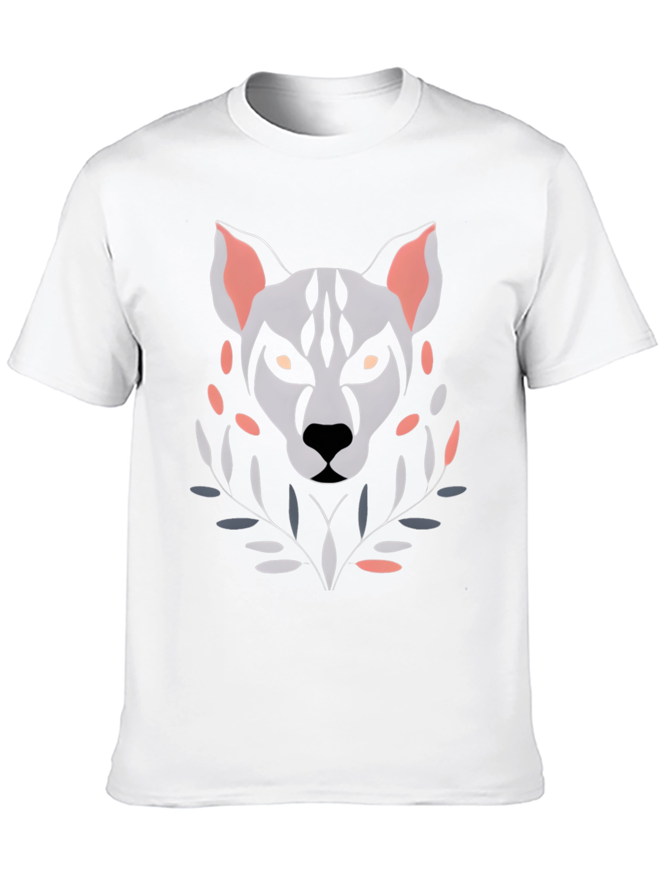 Camiseta Hombre Diseño Lobo Abstracto