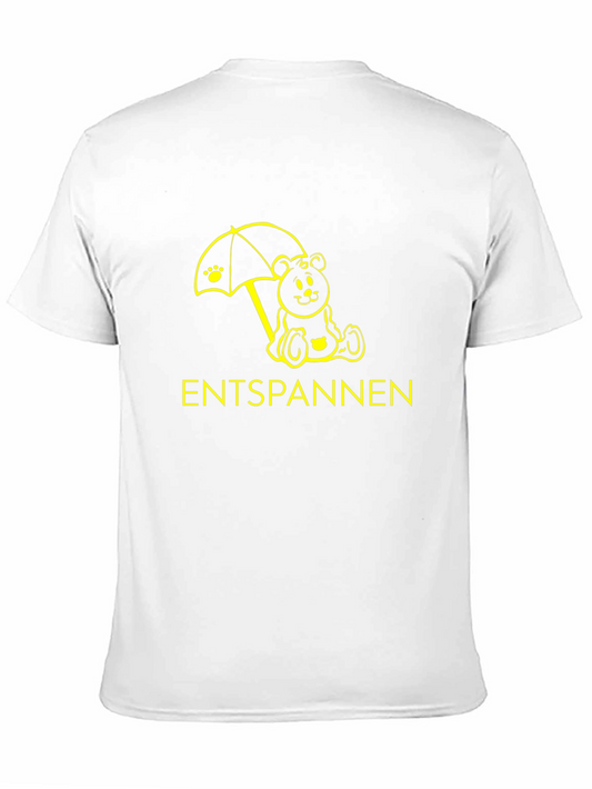 Camiseta Negra Relax con Oso y Paraguas