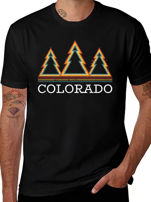 Camiseta Colorado Diseño Retro Árboles
