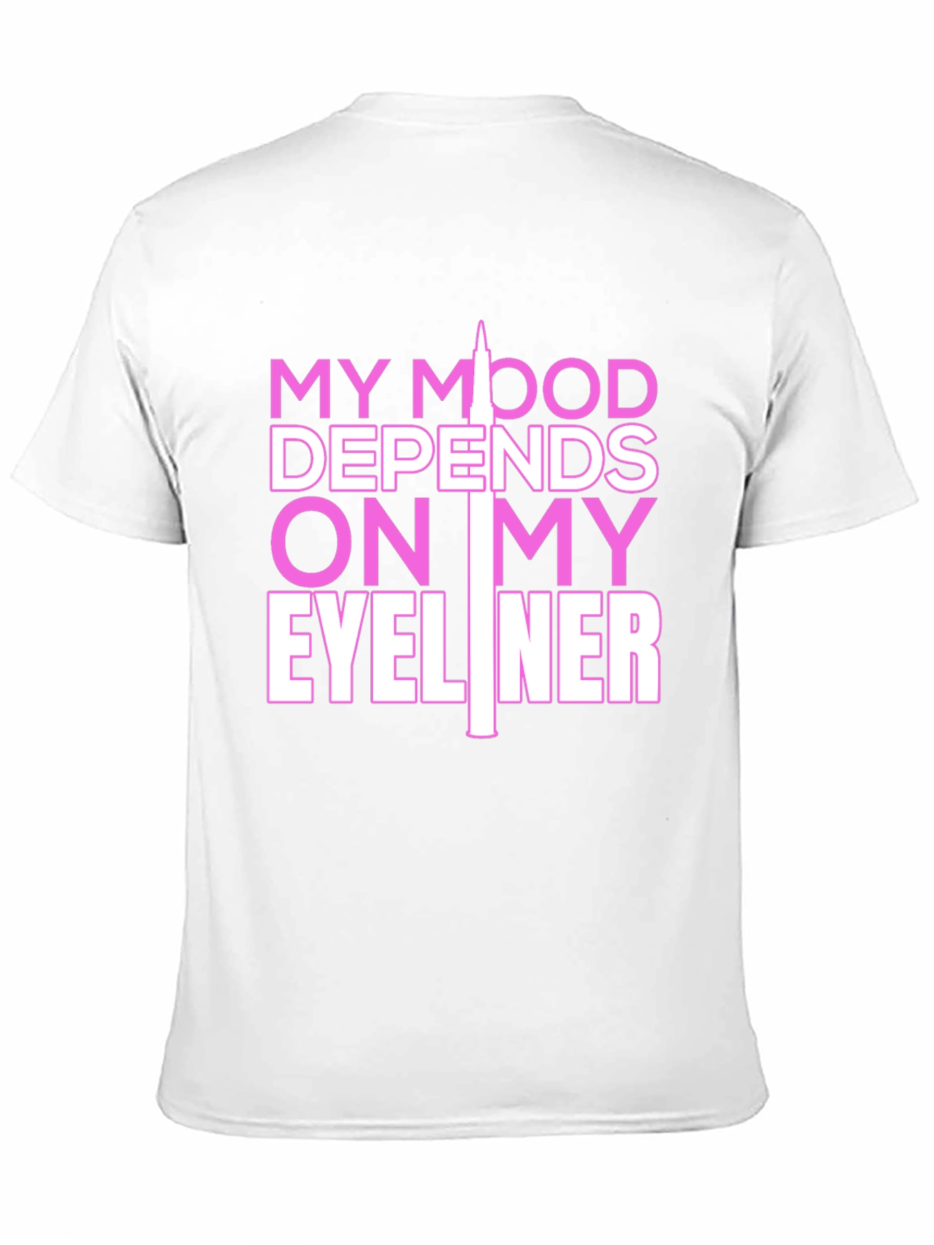 Camiseta Negra con Estampado Eyeliner